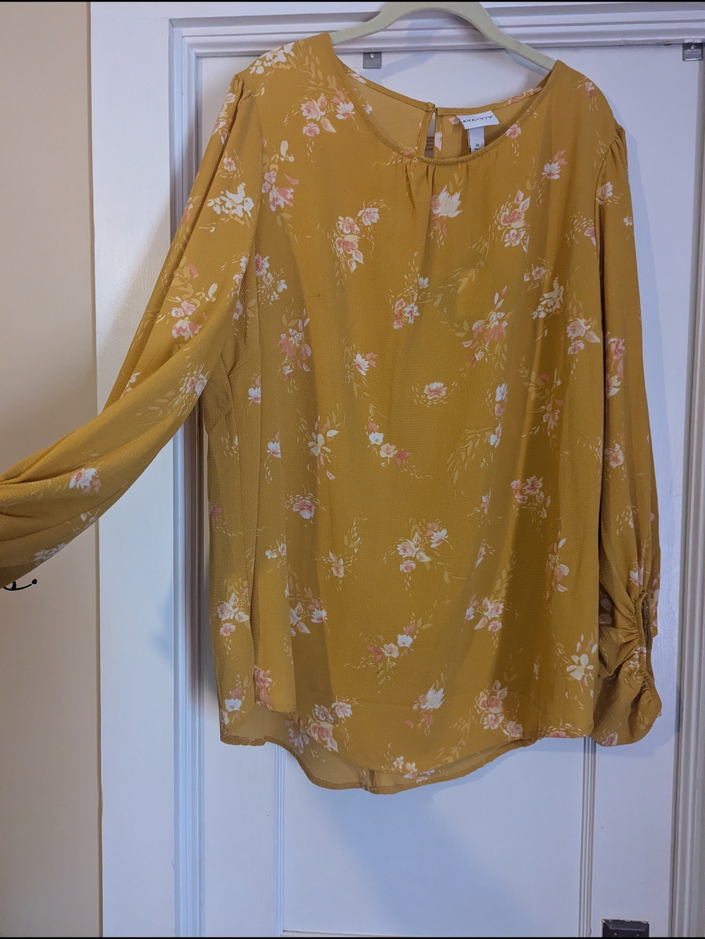 Target Mustard Floral Long-Sleeve Blouse